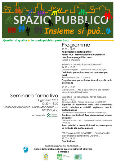 Seminario 2018: Spazio pubblico, insieme si può